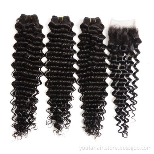 Free Sample 100% Mink Brazilian Virgin Human Hair Bundles Cheap Natural Color Remy Cuticle Aligned Deep Wave Human Hair